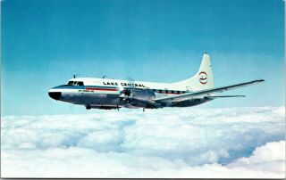 Lake Central Airlines Airline Issue Postcards 1950s 1960s Convair 580