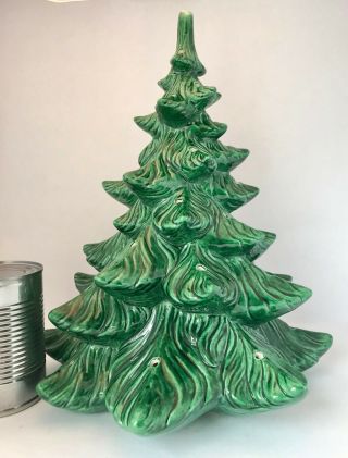 Christmas Tree Vintage Ceramic 1974 Green 13.  5 "