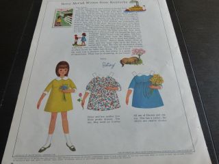 Vintage Betsy Mccall Mag.  Paper Doll,  Betsy Mccall Writes From Kentucky,  May 1966
