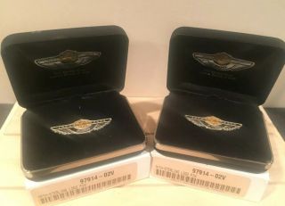 Two Harley - Davidson 100th Anniversary Sterling Silver & Gold Pins 97914 - 02v