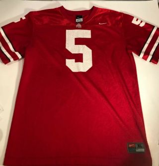 Nike Team The Ohio State Buckeyes 5 Home Red Football Jersey Youth X - Large Euc