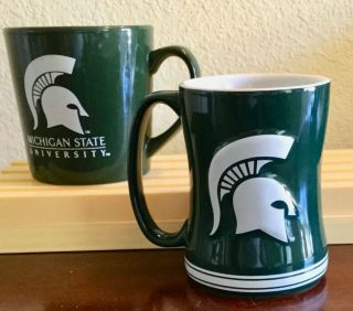 2 Michigan State University Msu Spartans Coffee Mugs Green Euc