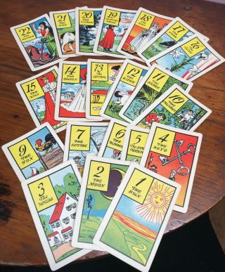 Vintage 1940s Whitman Old Gypsy Fortune Telling Cards Directions Complete