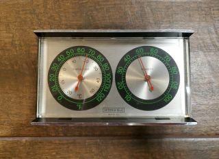 Vintage Temperature And Humidity Gauge Springfield Made In Usa