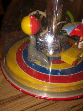 Vintage 1950’s LBZ Spin Top Toy West Germany Circus Themed 3
