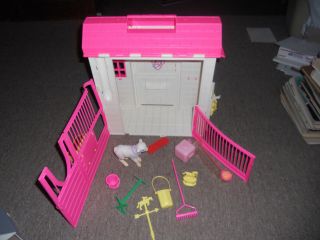 Vintage1995 Mattel Barbie Doll House Furniture Feeding Fun Horse Stable Playset,