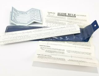 Vintage 11 " Sterling Student Slide Rule With Operating Instructions And Case