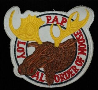 Vtg.  Large - P.  A.  P.  Loyal Order Of Moose Patch - 6 " X 5 1/2 " Embroidered