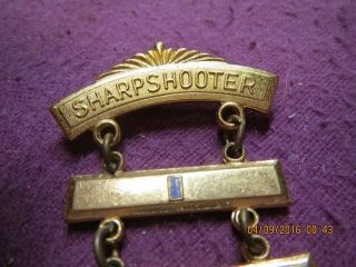 Rare Vintage NRA 50ft Award Sharpshooter 9 Bar Medal 3