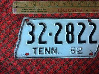 1952 Tennessee State Shape License Plate 32 - 2822 Marshall County