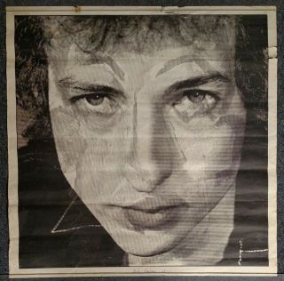 Bob Dylan Black And White Close Up Vintage Poster 1960s Rare