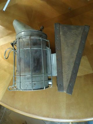 Vintage Dadant & Sons Inc Bee Smoker Plus Patina Leather Bellows