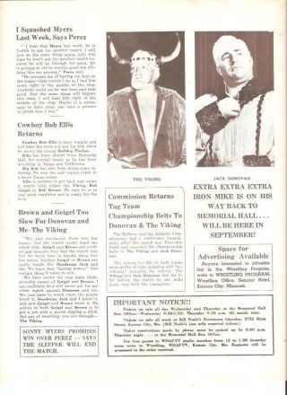1966 NWA wrestling program WWWF Viking Colon vintage Kentuckians Ellis Donovan 3