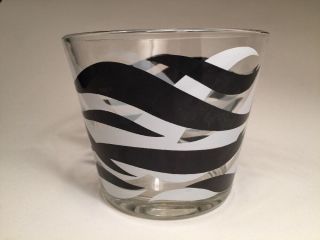 Starlyte Zebra Stripe Glass Ice Bucket Vintage Mid Century