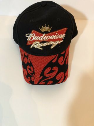 Budweiser Beer Nascar Racing Ball Cap Hat Dale Earnhardt Jr.  8 Drivers Line Red