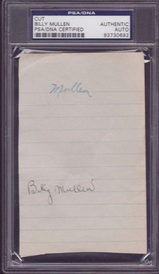 Billy Mullen (d.  1971) Signed Album Page Autographed St.  Louis Browns Psa Dna
