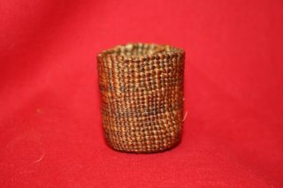 Small Vintage Haida Native Hand Woven Spruce Root Basket Early 20th Century Nwc