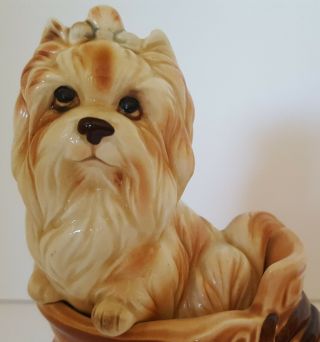 Adorable Vintage Puppy Dog In Old Brown Boot Ceramic Figurine Japan