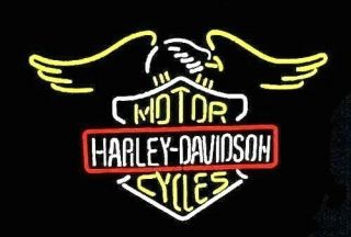 Huge 24 " Rare Harley Davidson Eagle Hd Motorcycle Bike Neon Sign Beer Bar Light