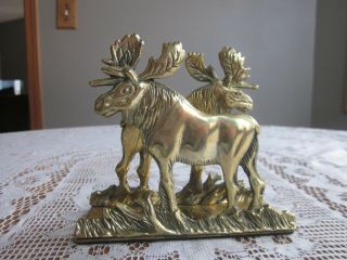 Vintage Brass Loyal Order Of Moose Membership Award Letter Napkin Holder