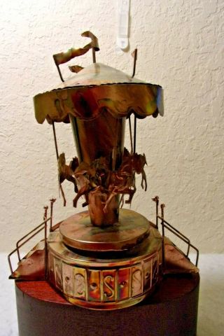 Vintage Carousel Vintage Music Box Spins & Plays It 