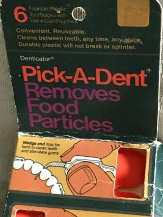 Vintage 3 Denticator Pick - A - Dent Interdental Cleaners w/Original Box Collectible 2