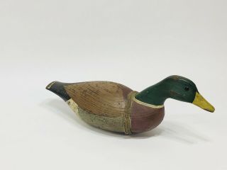 Mallard Wood Duck Decoy Hand Carved Painted S.  R.  White Srw