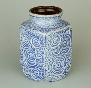 Scheurich Keramik,  282 - 16,  Vintage West German Pottery Vase,  Blue,  Jura Pattern