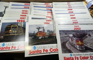 30 Years Of Santa Fe Atsf Railroad Calendars - Mcmillian Pubs - 1983 - 2013 Wow