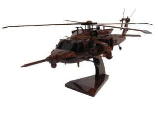 Mh - 60 Mh - 60m Dap Ues Blackhawk Helicopter Gunship 160th Soar Wood Wooden Model