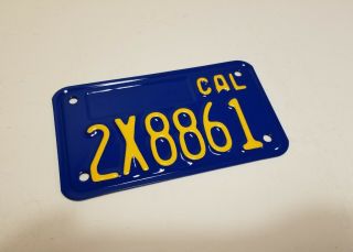 1970 California Motorcycle License Plate 1971 1972 1973 1974 1975 1976 1977