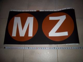 35x19 Nyc Subway Sign Route Roll Sign Curtain M Z Train Collectible Ny Loft Art