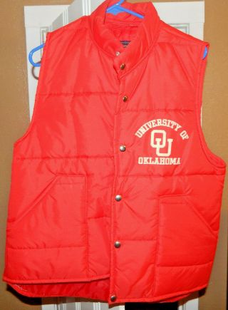 Vintage Ou Sooners Goose Down Vest - Ncaa - Football - Size Unknown