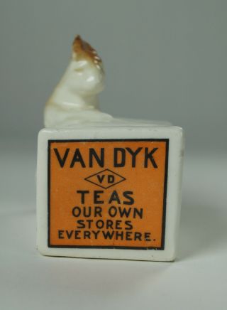 Vintage Ceramic Rabbit Still Bank,  Van Dyk Teas,  Our Own Stores Everywhere