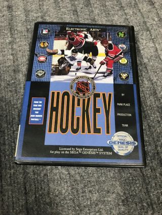 Nhl Hockey Sega Genesis Ea Sports W/ Case Game Cartridge Vintage 1991