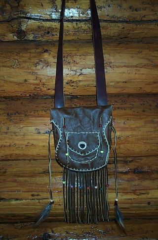 Mountain Man Beaver Tail,  Leather Possible Bag