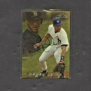 1996 Flair Baseball Derek Jeter Hand Signed Autographed Card 129 Yankees