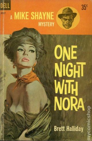 One Night With Nora (good) Mike Shayne Mystery Dell D387 Brett Halliday 1960