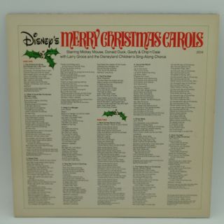 Walt Disney Merry Christmas Carols Mickey Mouse Disneyland Music Vtg 1980 Vinyl 2