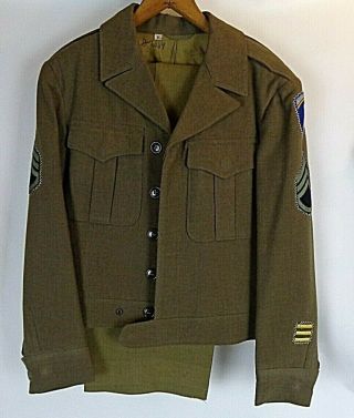 Vintage Wwii Us Army Dress Uniform Us Army In Europe Ssg Jacket W/pants