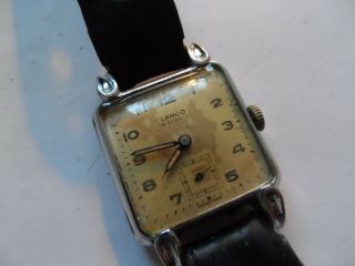 Vintage Old Lanco Fancy Lugs 15 Jewels Mens Swiss Made Watch.