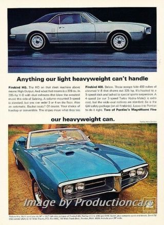 1967 Pontiac Firebird Advertisement Print Art Car Ad J805