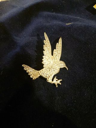 Vintage Jewellery Art Deco Marcasite Flying Bird Brooch