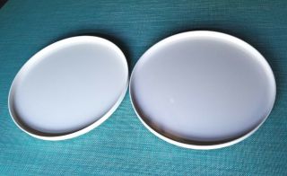 2 Vintage Heller Massimo Vignelli White Trays Platters Made In Italy Melamine