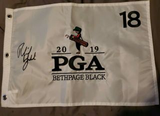 Phil Mickelson 2019 Pga Championship 18th Hole Signed Autogrpahed Flag Bethpage