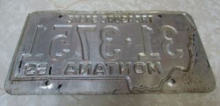 vintage 1963 Montana license plate silver and black treasure state 2