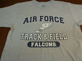 Air Force Falcons Track & Field Gray Champion Brand Medium T Shirt T7