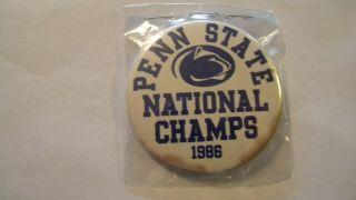 1986 Penn State National Championship Button - 2 1/2 Inches Round