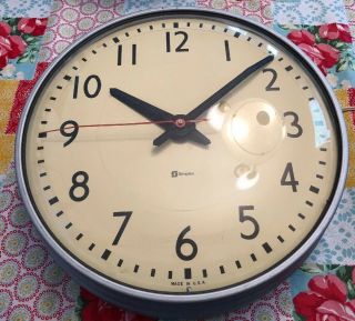 Vintage Simplex Glass Dome Office Industrial School Wall Clock