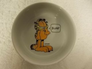 Vintage Paws Garfield Burp My Bowl Porcelain Cat Food Water Dish